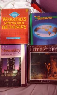 200 each !!! Hardbound Books | Geometry, Literature, Geography, and Dictionary!!