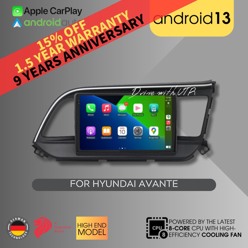 2K QLED HIGH-END LATEST ANDROID 13 ANDROID PLAYER FOR HYUNDAI AVANTE 9 ...