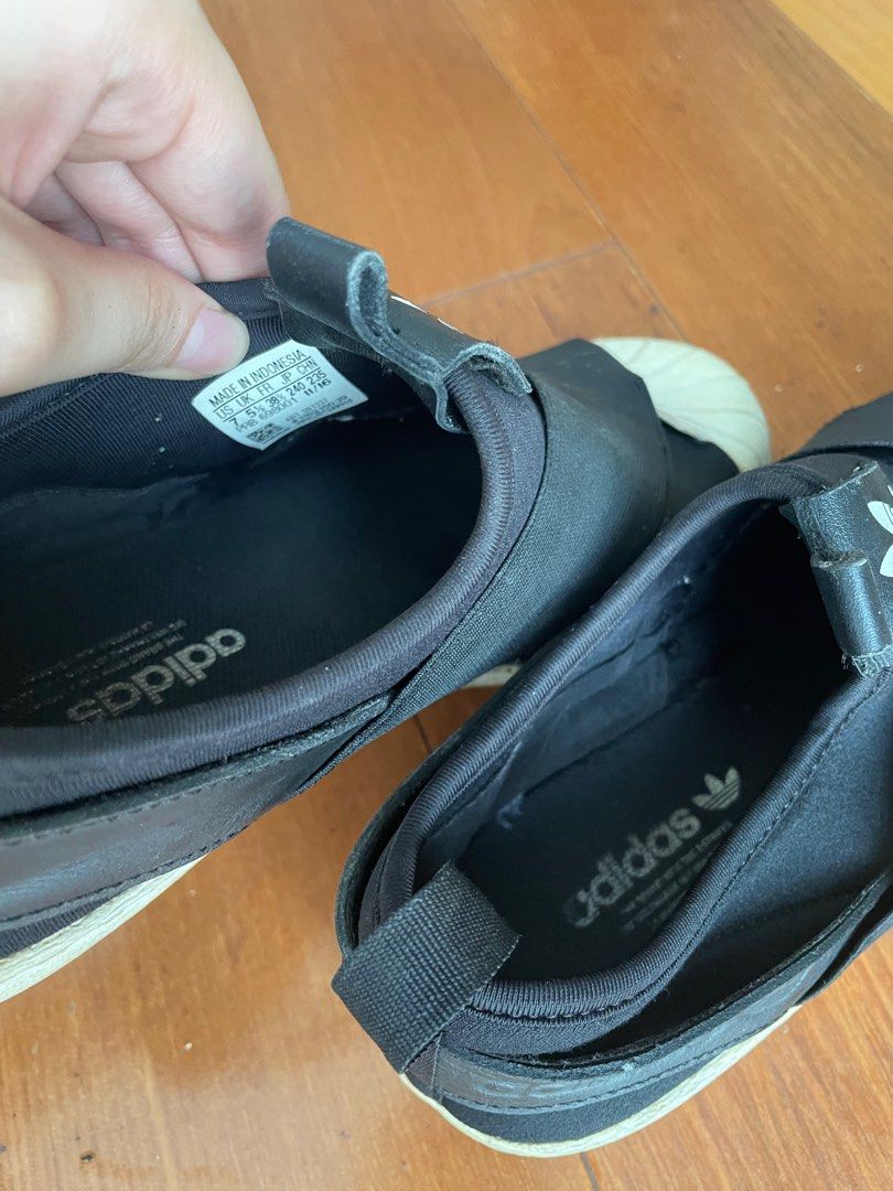 Adidas Superstar Slip On 37 Black Women s Fashion Footwear Slippers and slides on Carousell