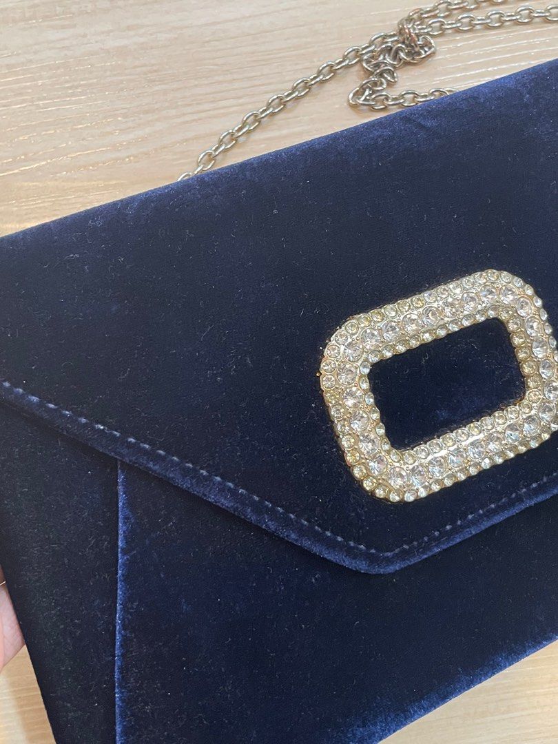 ASOS navy sequin bag