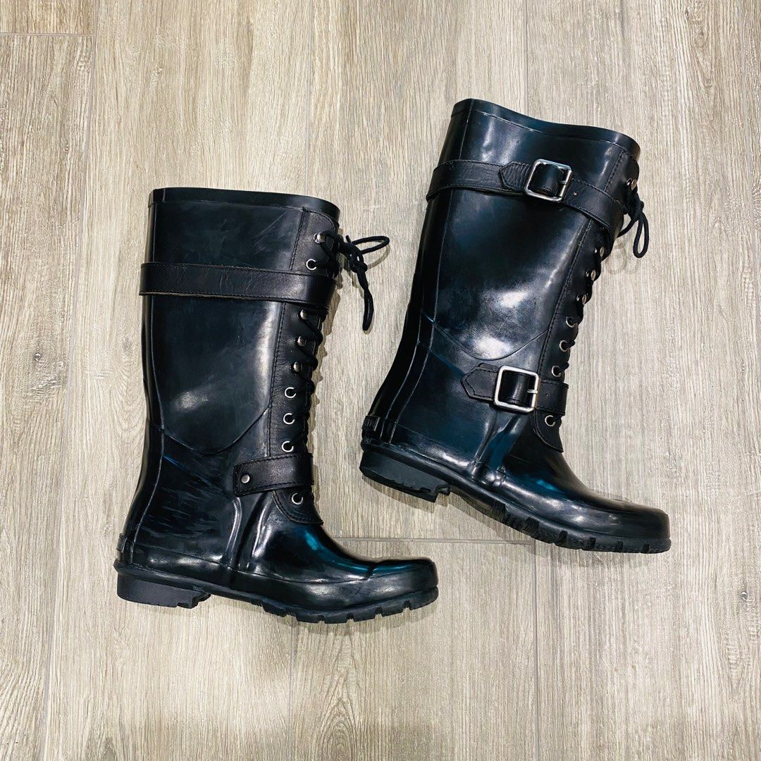 BCBG MaxAzria Black Rain Boots Carousell