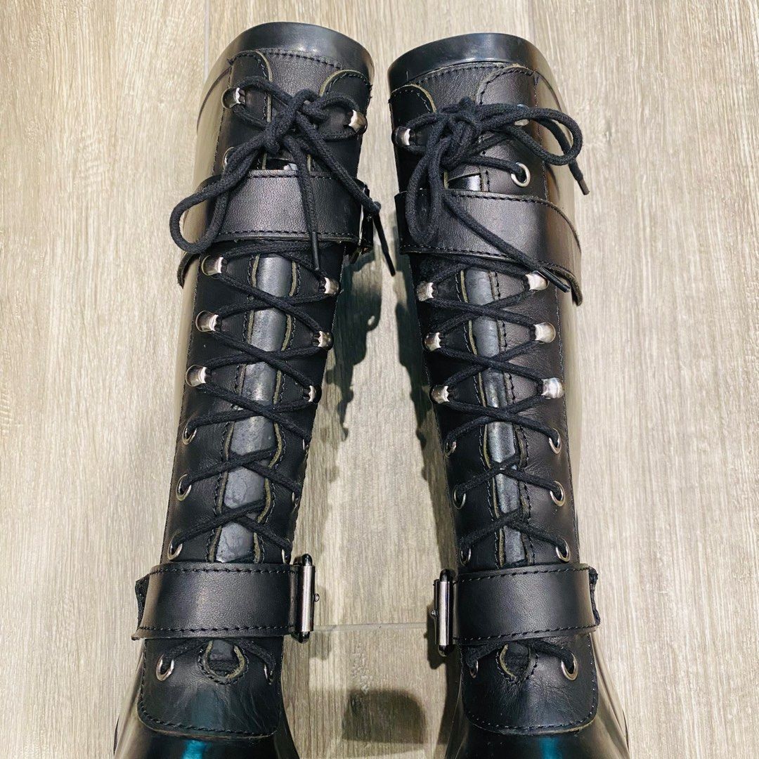 BCBG MaxAzria Black Rain Boots Carousell
