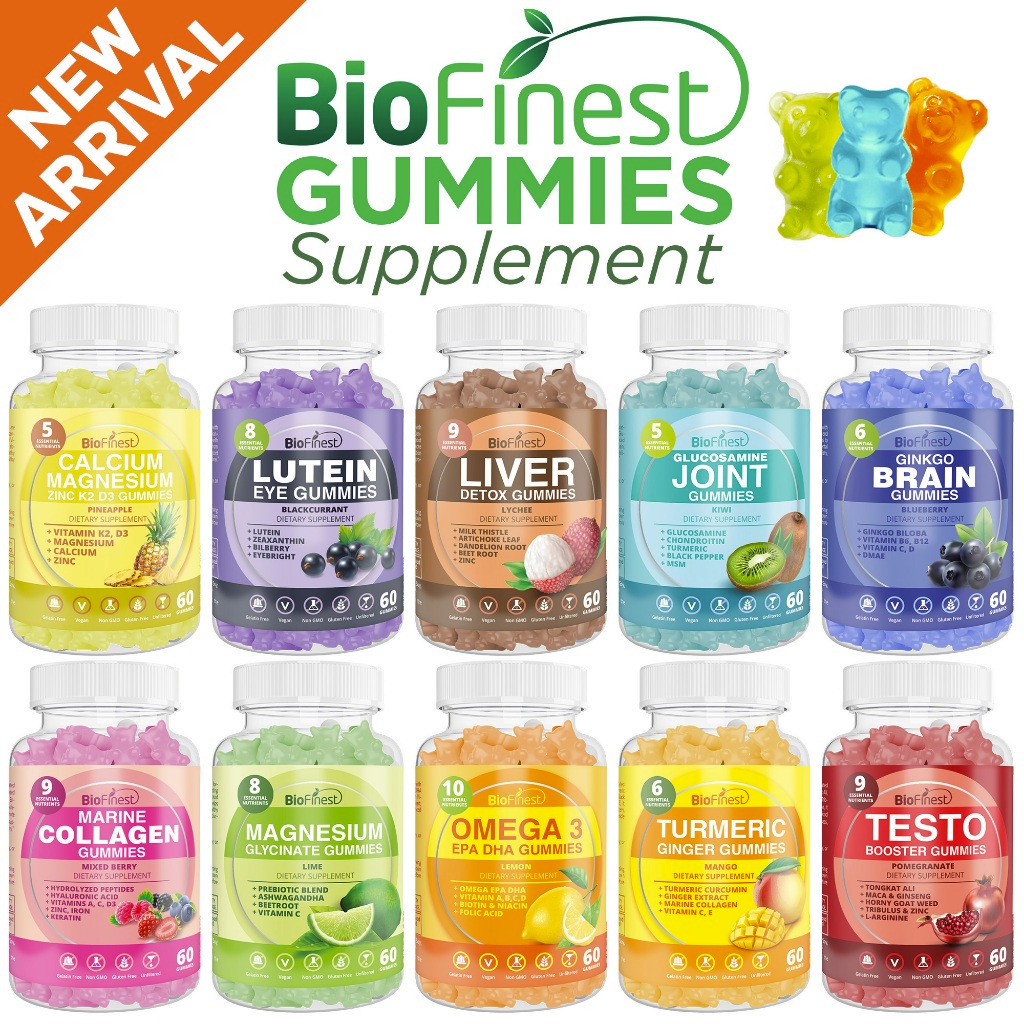 Biofinest Gummy Vitamin Supplement Lutein Marine Collagen Liver Detox
