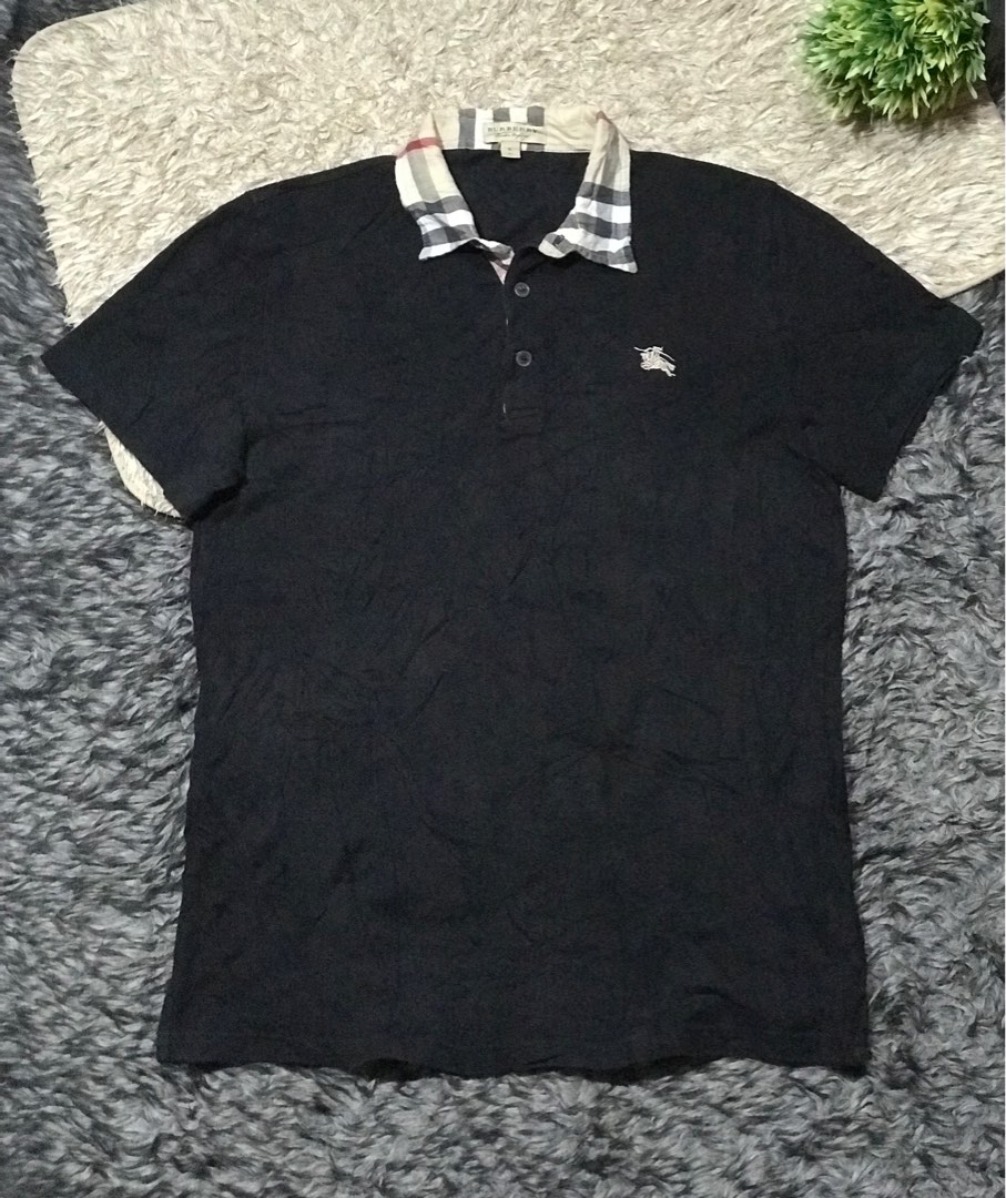 Burberry polo plaid collar cheap