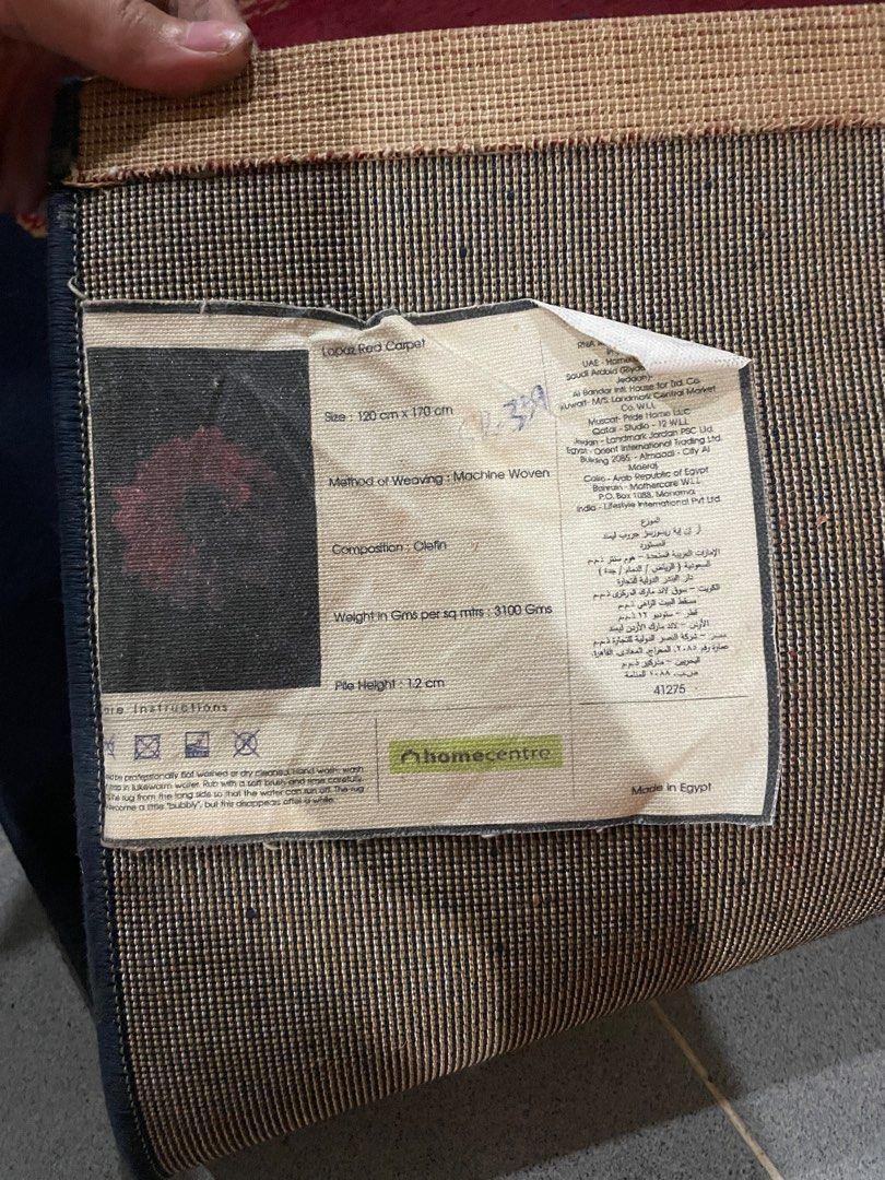 Carpet Rug 120 cm x 170 cm (Category: Carpets, Mats & Flooring) located in Paranaque City. Submitted by jccmps (Listing ID 1304822208, Image 3). Description: Carpet for sale Brand New Never been used 120 cm x 170 cm From Egypt Paranaque 📍.