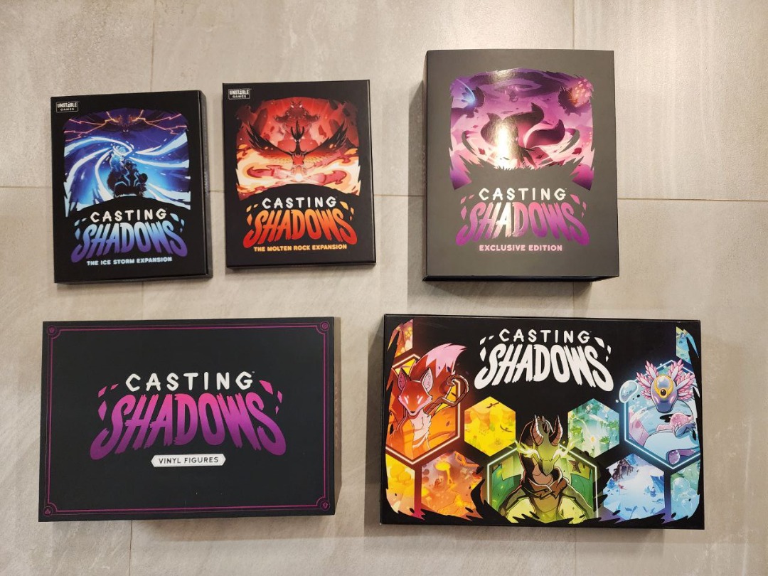 Casting Shadows Board Game Kickstarter Ultimate Collector’s Set + Expansions, Hobbies & Toys