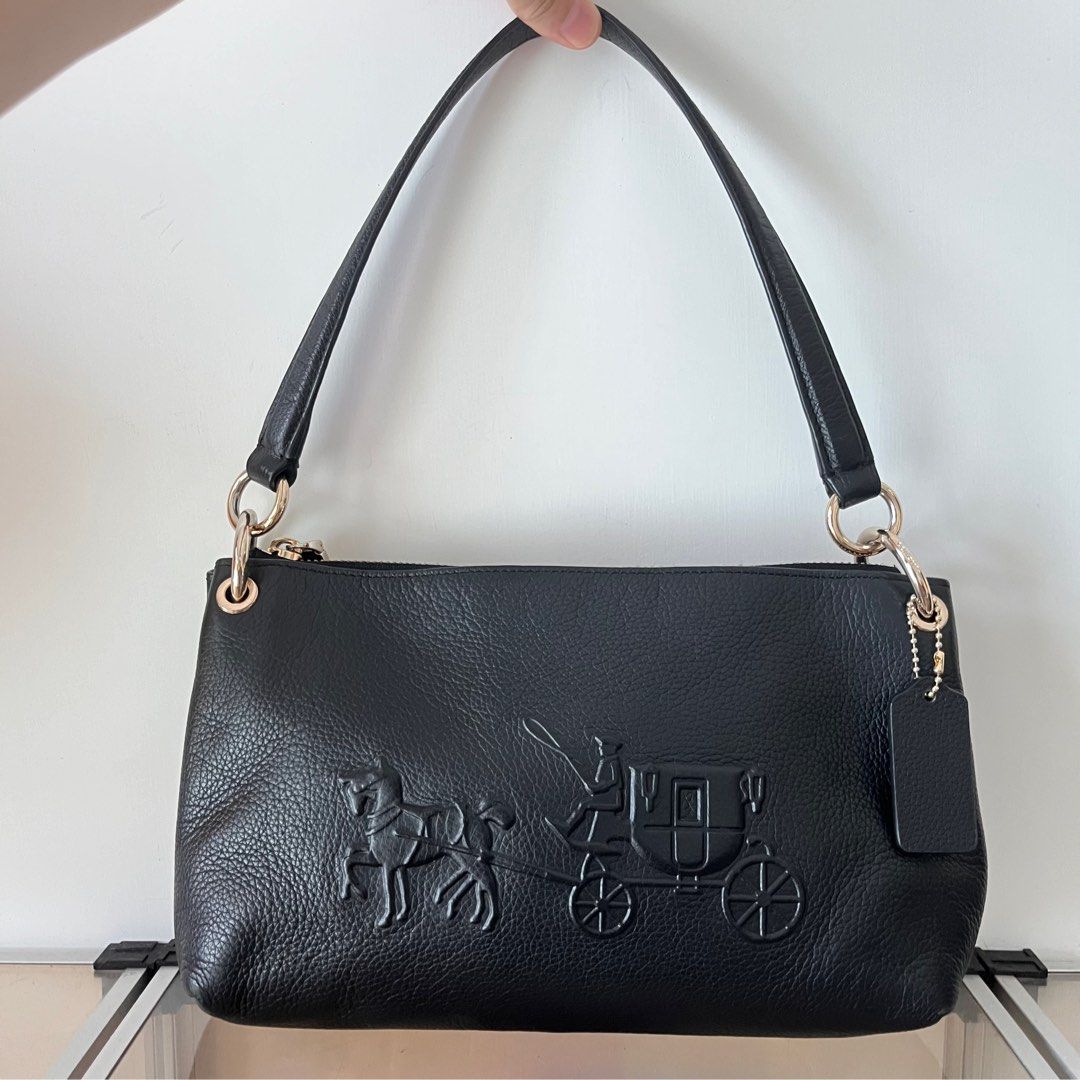 Coach Handbag classic vintage leather black shoulder bag V197 Carousell