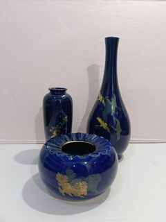 Cobalt blue ceramic vases
