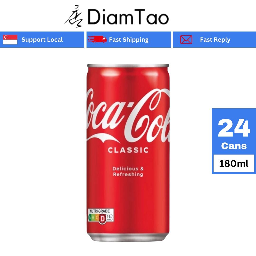 Coca-Cola Mini Classic 180ml x 24 Cans, Food & Drinks, Beverages on ...