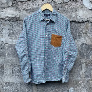 Comme des Garcons Homme - Green/Violet Gingham Long Sleeve Polo