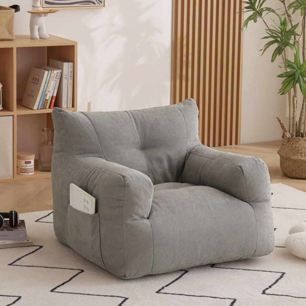 Cotton Linen Lazy Sofa Soft Comfortable Couch 1 One Seater Single Sofa Soft Breathable Cushion Chair Resting Lounge Sleep Work Study Sofa Seat
