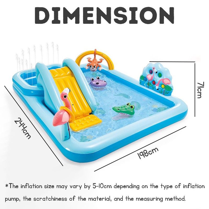 Kiddie Pool Hard Plastic Kids Inflatable Pool With Slide For Ages