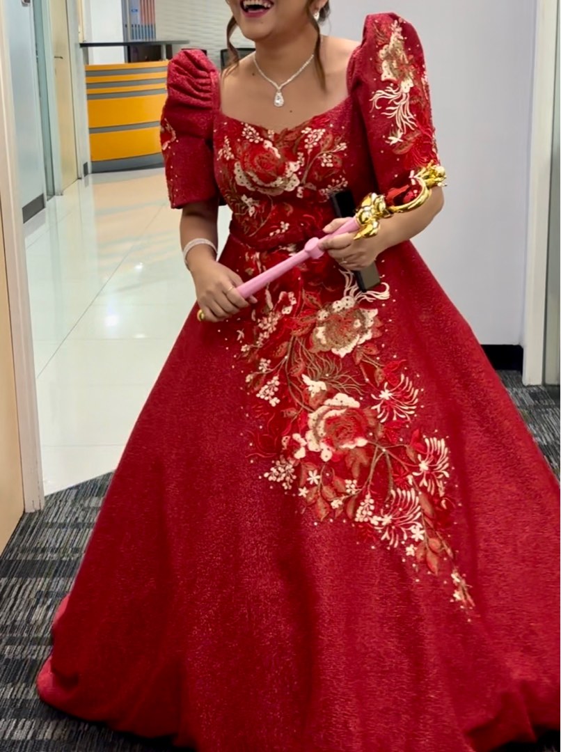 Filipiniana gown red clearance