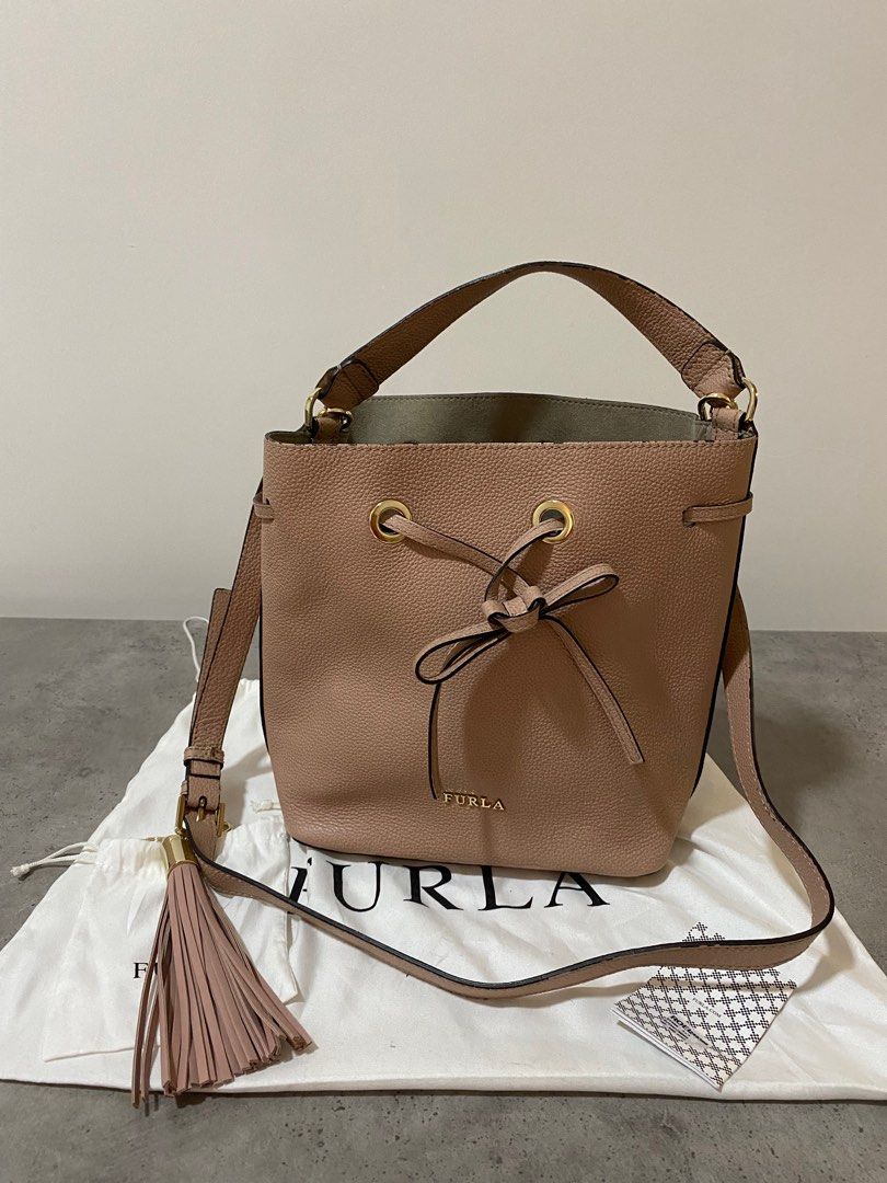 FURLA bucket bag moonstone Women s Fashion Bags Wallets Cross body Bags on Carousell