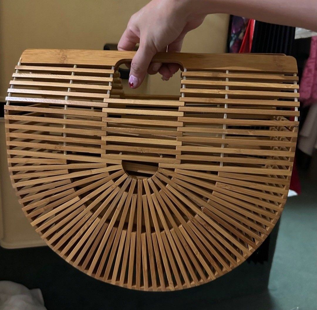 Half Moon Bamboo Bag, Women's Fashion, Bags Wallets, Clutches on
