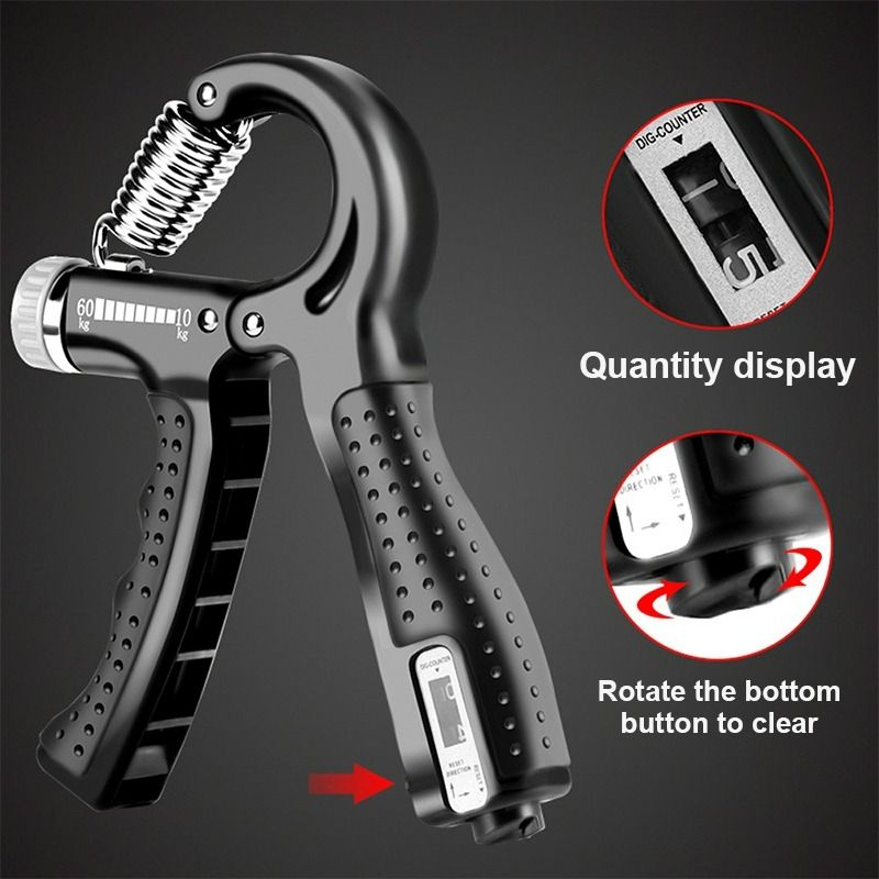 Hand Gripper Hand Grip Strengthener Adjustable Countable Counter Resistance Forearm Exerciser Grip Strength Trainer Sports Equipment Exercise Fitness Weights Dumbbells on Carousell