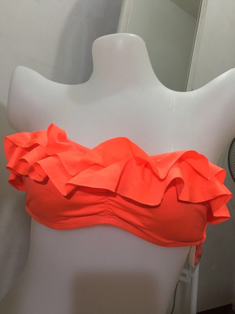 Neon orange bandeau top discount