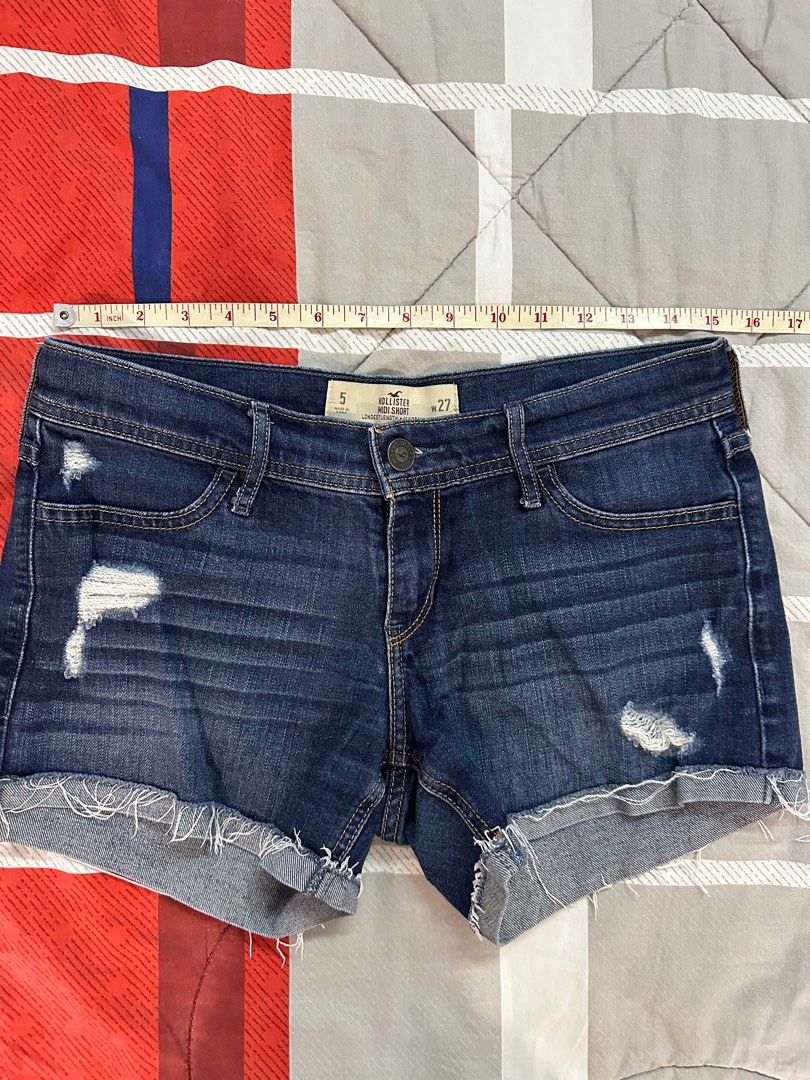 Hollister midi denim short Women s Fashion Bottoms Shorts on Carousell