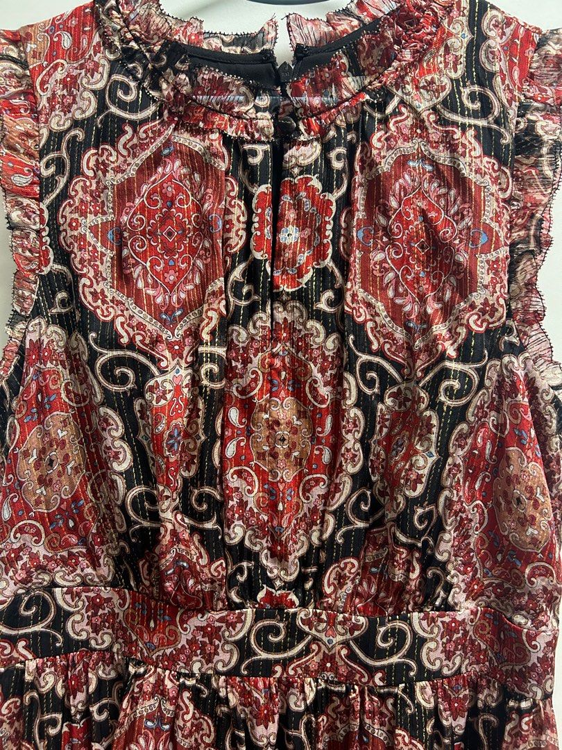 Kate Spade medallion metallic lined silk dress Carousell