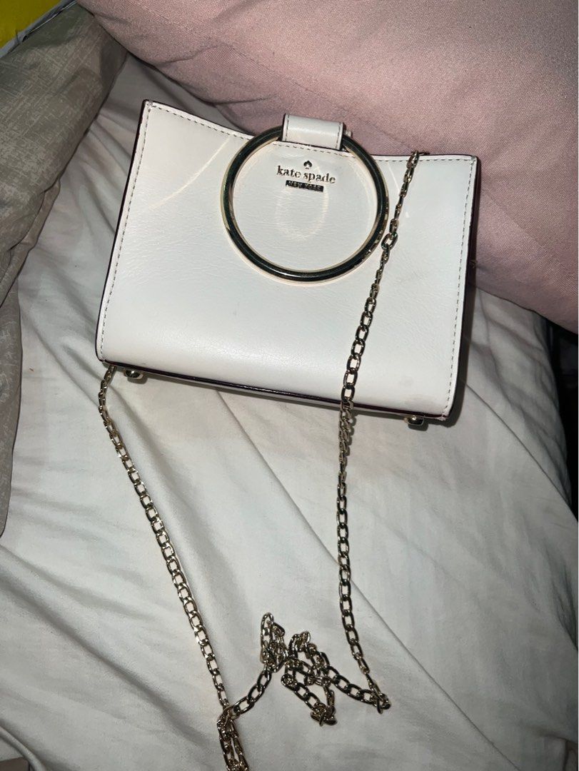KATE SPADE White Rock Road Mini Bag (Category: Luxury Bags & Wallets) located in Cebu City. Submitted by declutteringloved (Listing ID 1304890889, Image 3). Description: 💌 Message if you have any questions! ✔️ Peeling interior but exterior is fine, interior defects can’t be seen from outside. Can just have the inside redone. AUTHENTIC 💯 ✔️ Retails for about 15k ✔️ Such a perfect clutch/formal bag 💓 can be used for daily wear as well! ✔️ Has de