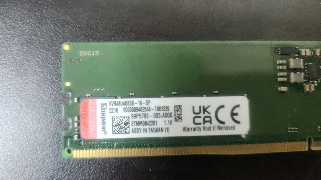 Kingston 16 gb ddr5 ram (Category: Computer Parts) located in Manila. Submitted by sound.solution (Listing ID 1304896234, Image 1). Description: kingston ddr5 4800mhz ram.