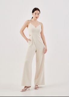 Love Bonito Anissa Padded Cut Out Beige Jumpsuit