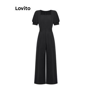 LOVITO - Black formal square-neck jumpsuit (size M)