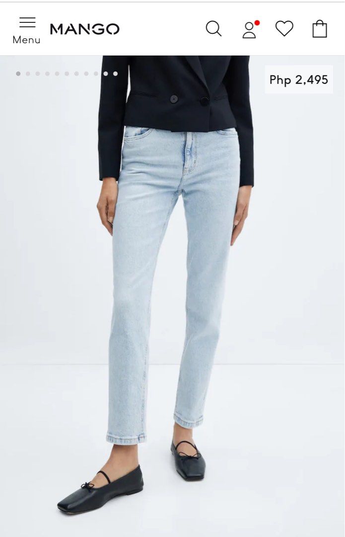 Mango New Moms Confort High Rise Jeans (Category: Jeans) located in Taguig. Submitted by skyjed15 (Listing ID 1304808919, Image 2). Description: Jeans Newmom comfort high rise Denim style cotton fabric. Elastic. Medium. High waist. Mom-fit. Ankle brace. Five pockets. Loops. Zip and one button fastening. Size- 24 to 26 Ultra stretch .