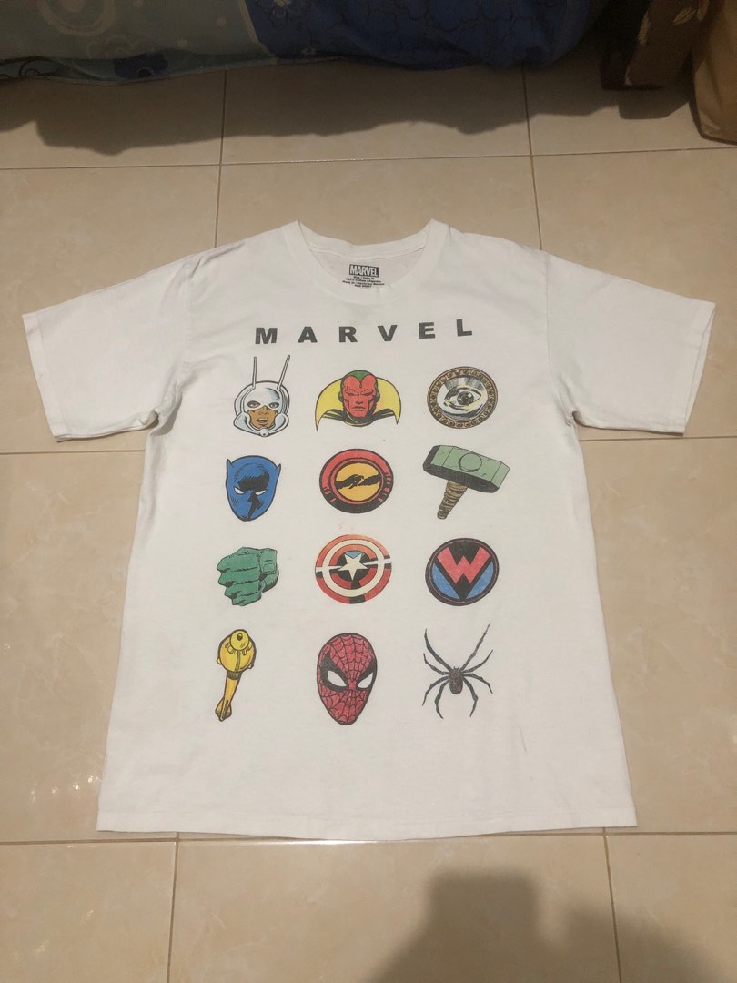 Marvel Logo Avengers Print Kaos Casual Pria