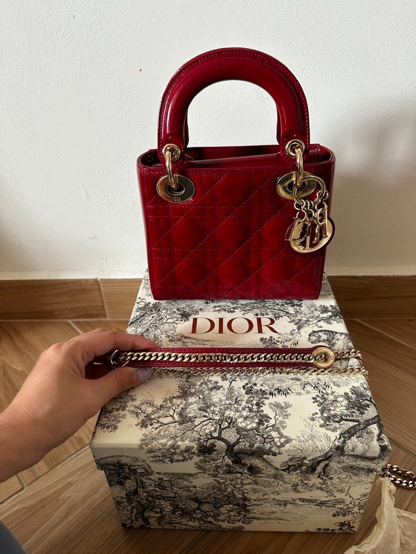 Red Mini Lady dior bag Luxury Bags Wallets on Carousell