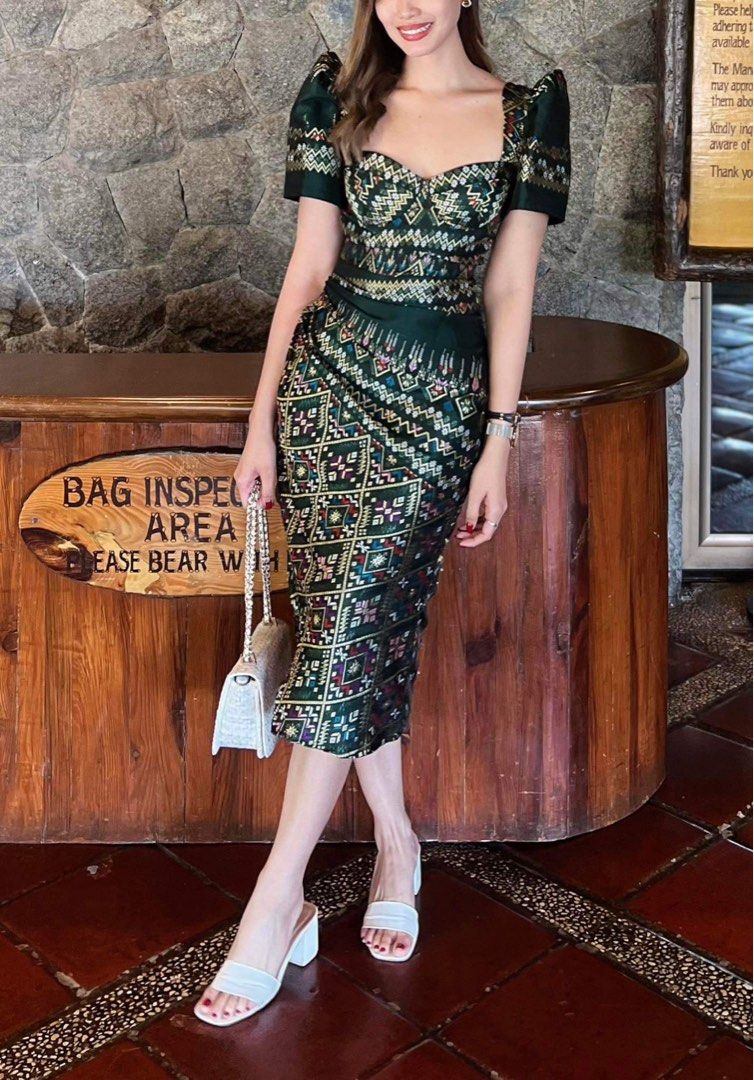 Modern Filipiniana Long Dress with Detachable Sleeves, Women's Fashion,  Dresses & Sets, Dresses on Carousell