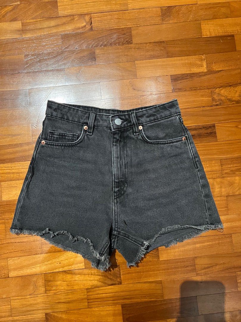 Monki high waisted denim shorts on sale