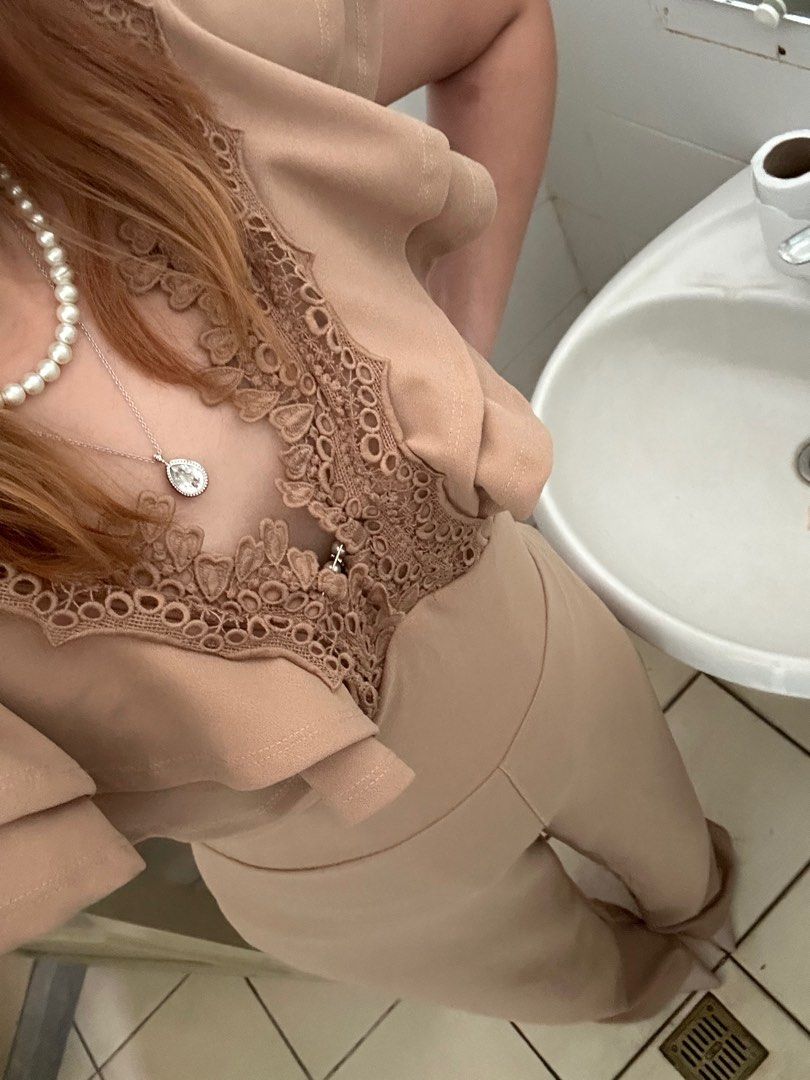 Nude wedding jumpsuit (Category: Jumpsuits) located in Manila. Submitted by yuShin09 (Listing ID 1304829372, Image 3). Description: Can be used for wedding or formal gathering :) so sexy sa actual.