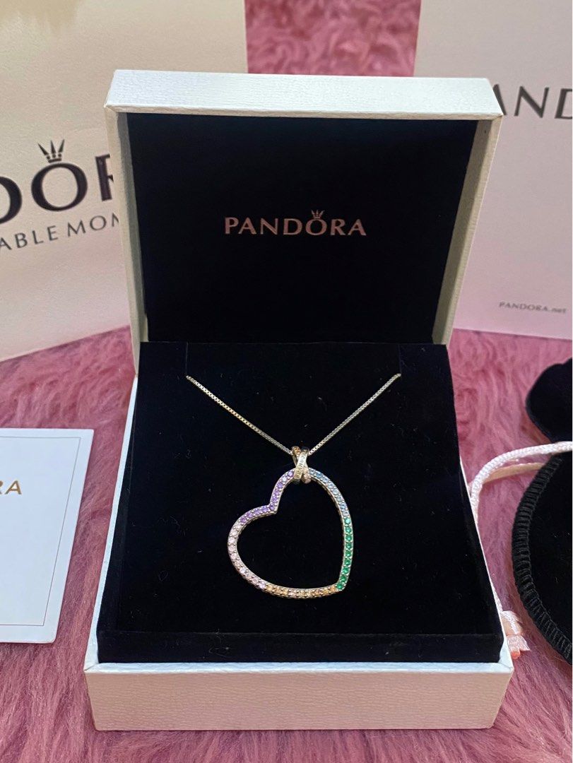 Pandora rainbow heart necklace shop