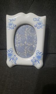 Picture frame ceramic 6x4"blue pattern