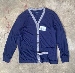 Polo Ralph Lauren Cardigan Sweater Youth L(14-15) Pocket Blue