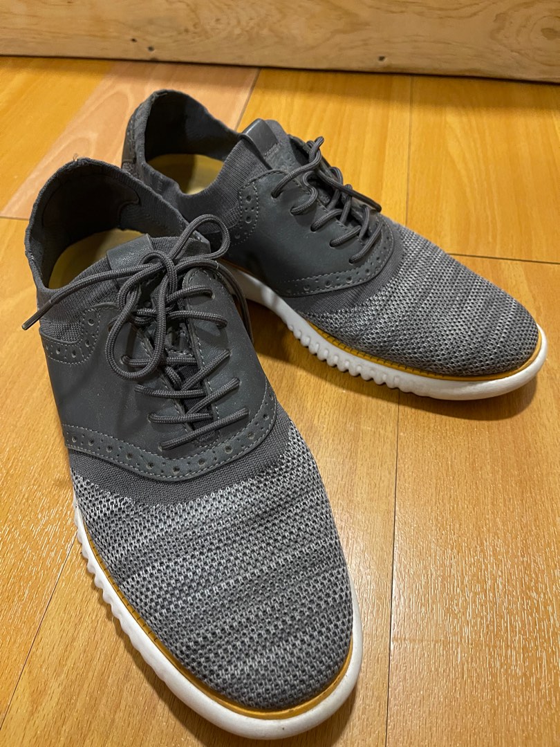 Preloved Cole Haan 2.Zerogrand Packable Saddle Knit Oxford Shoes Gray Mens US 9.5 Men s Fashion Footwear Casual Shoes on Carousell