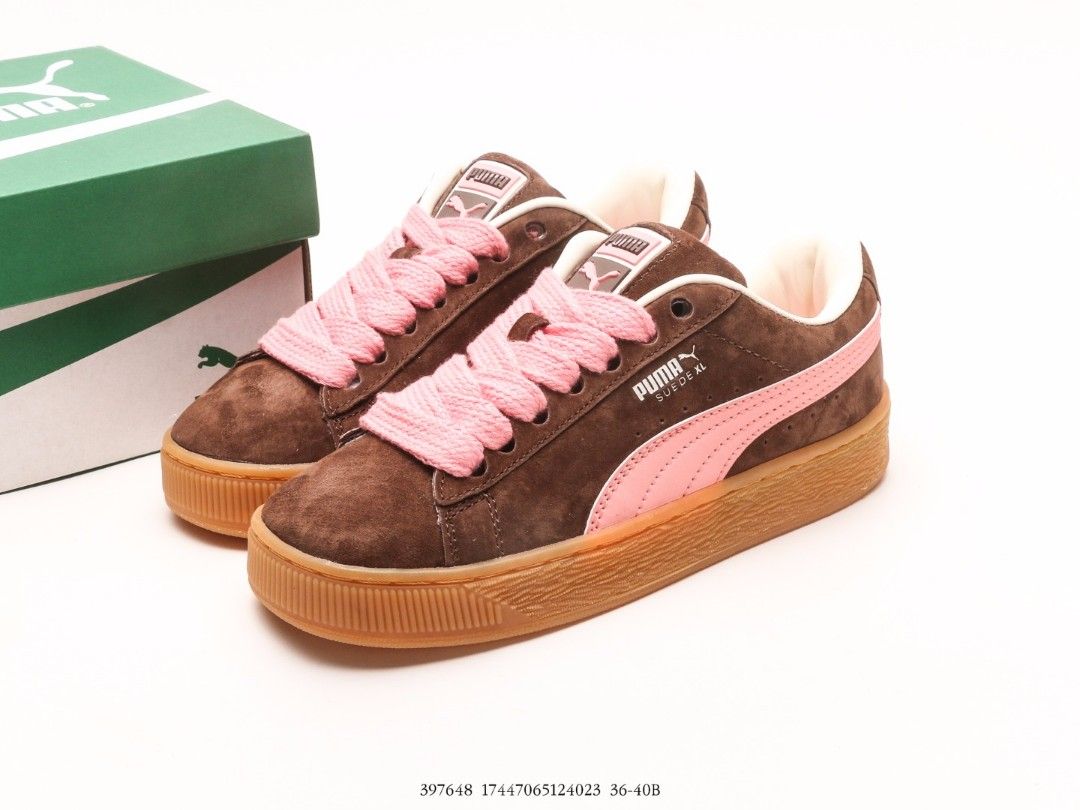 Brown and pink puma shop