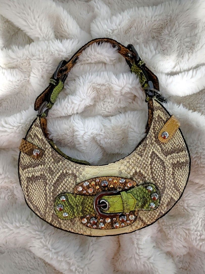 rare vintage guess purse in faux snake skin leather Women s Fashion Bags Wallets Shoulder Bags on Carousell