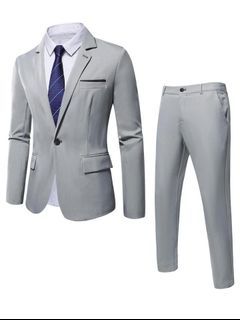 SHEIN (S) Loose Fit Men's Single Button Blazer & Suit Pants Set