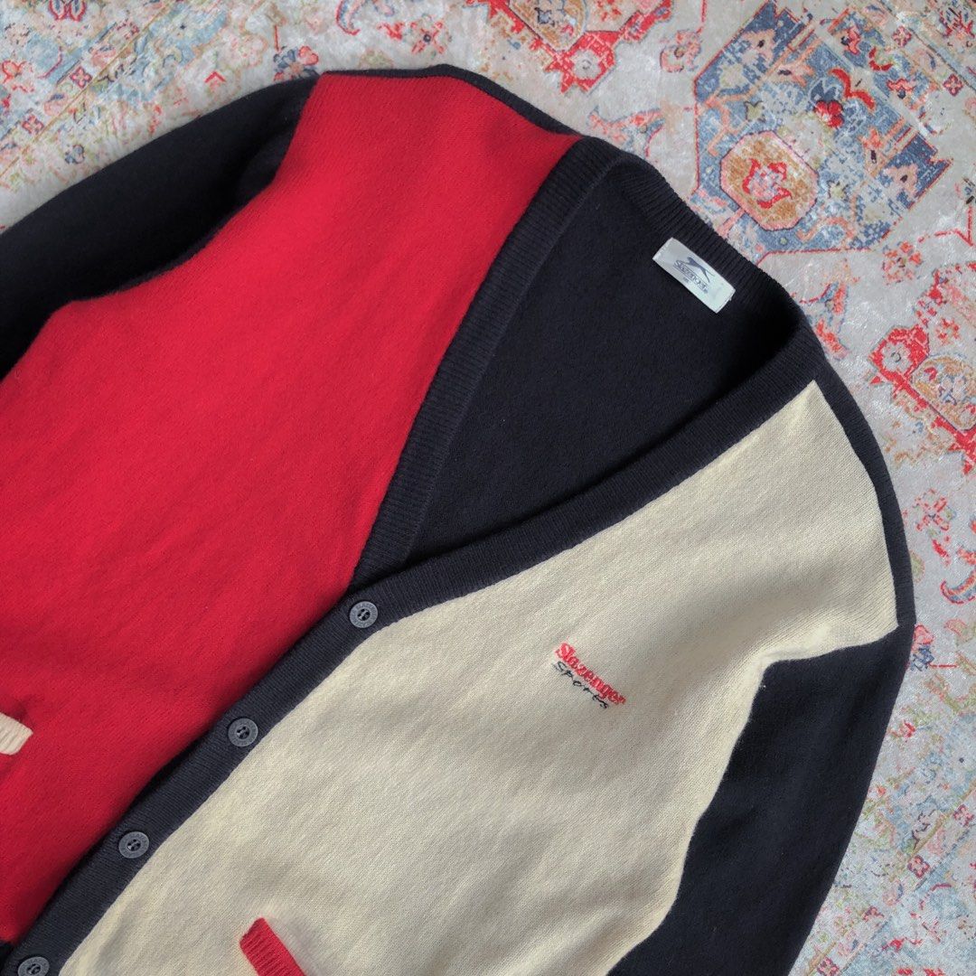 Slazenger Sports Colour Block Wool Cardigan Unisex