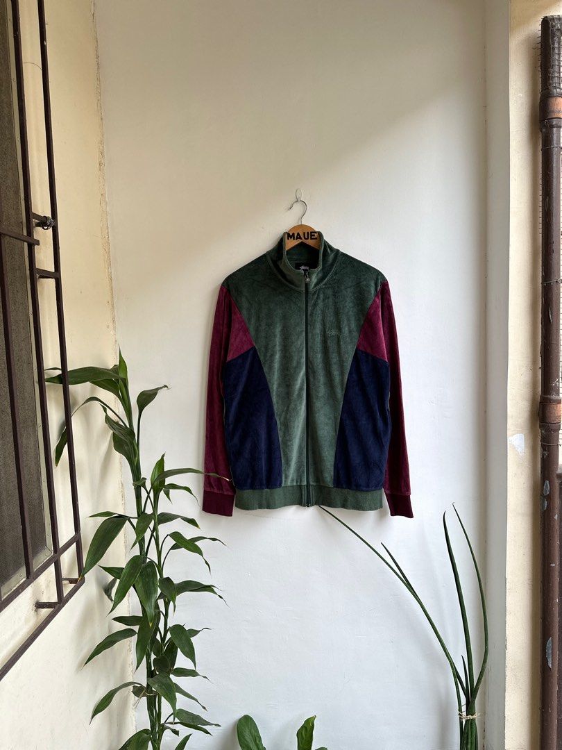 Stussy velour paneled tracksuit