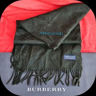 🛑Unisex Burberry Dark Green Cashmere Long Scarf