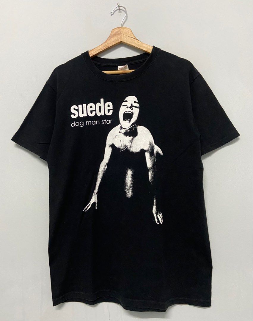 Vintage Suede Band Dog Man Star Album Rock, Men's Fashion, Tops