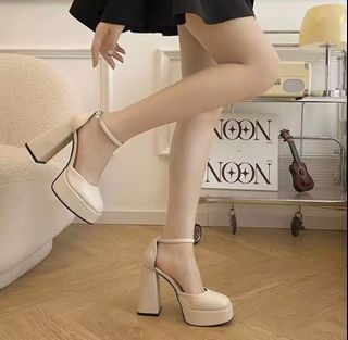 White Mary Jane Platform heels