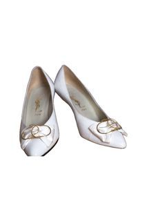 YSL white heels size 34 1/2
