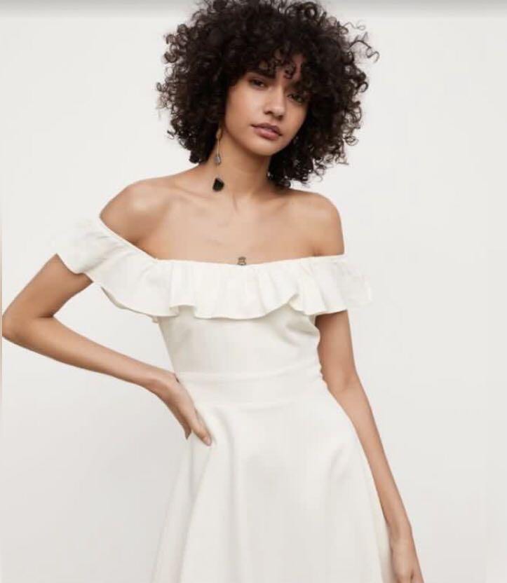 Zara White Off Shoulder Sundress Women s Fashion Dresses Sets Dresses on Carousell