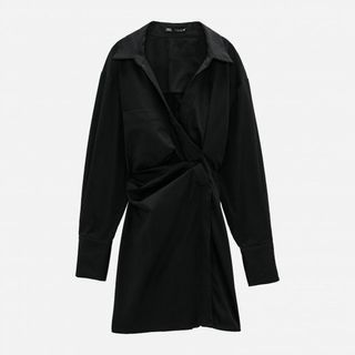 Zara Wrap Puff Long Sleeve Blazer Dress