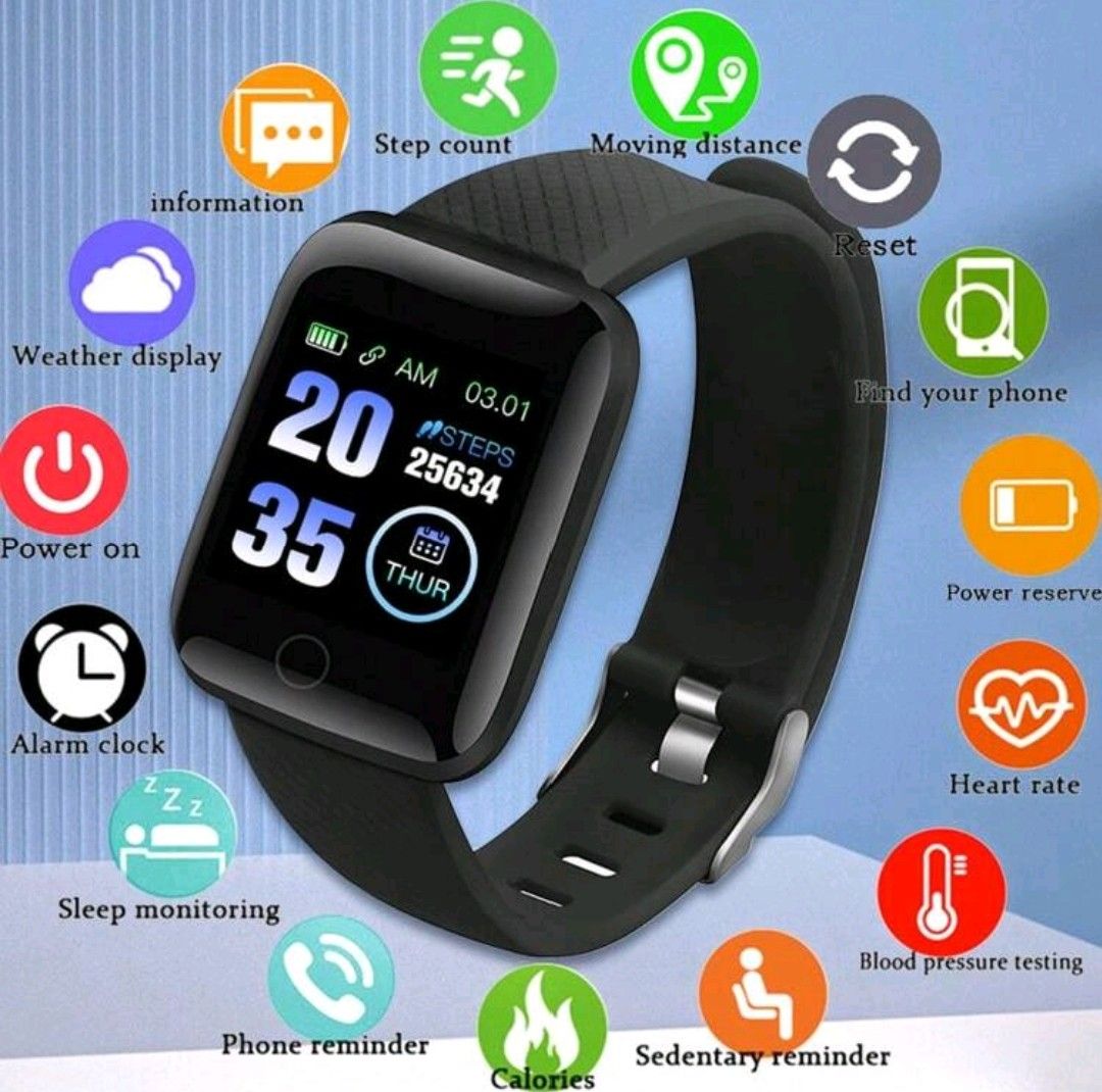 116Plus Smart Bracelet Sports Bluetooth Smartband Heart Rate Tracker Smart Watches D13 Smart Touch Screen Bracelet Smartwatch