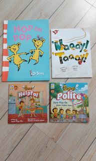 4pc set children's books: Bee Helpful, Bee Polite, Naaay Taaay, Dr. Seuss Hop on Pop